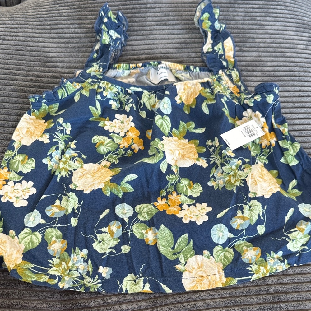 Old Navy Floral Kids Blouse - Blue and Yellow